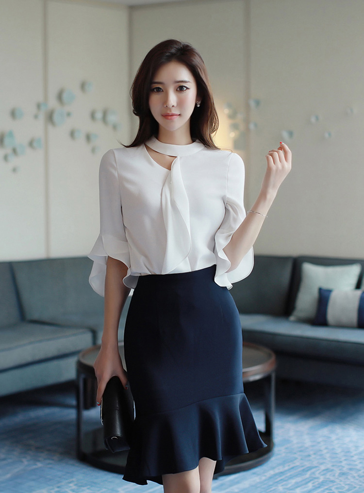 Những mẫu áo sơ mi đồng phục công sở Hàn Quốc đẹp