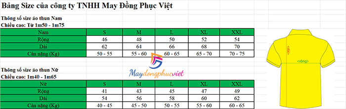 Chọn Size may đồng phục – Công Ty May Đồng Phục Việt