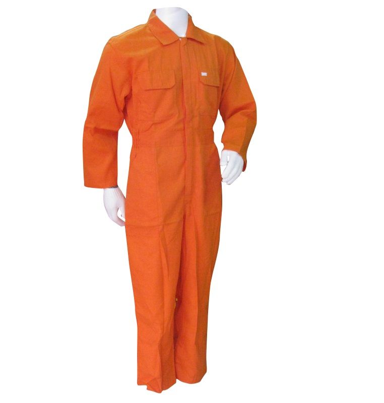 Đồng phục bảo hộ lao động nguyên bộ áo liền quần tay dài màu cam