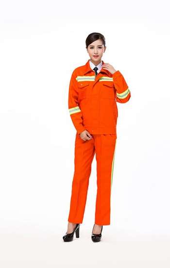 Đồng phục bảo hộ nữ cao cấp tay dài màu cam